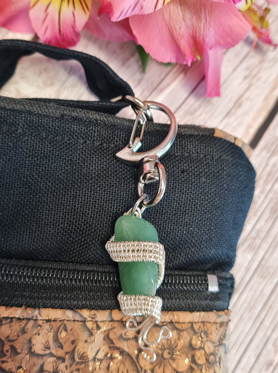 Wire Wrapped Aventurine Bag Clip
