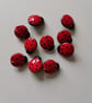 10 Ladybird Shank Buttons, 18mm x 20mm Buttons