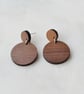 Double Circle Wooden Drop Earrings - Image 3