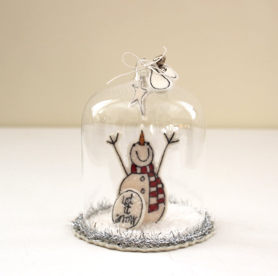 'Mr Snowman - Let it Snow' - Glass Dome Decoration