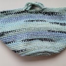 Crochet Basket Bag (Blue Stripes) - holds so much!