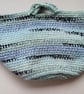 Crochet Basket Bag (Blue Stripes) - holds so much!