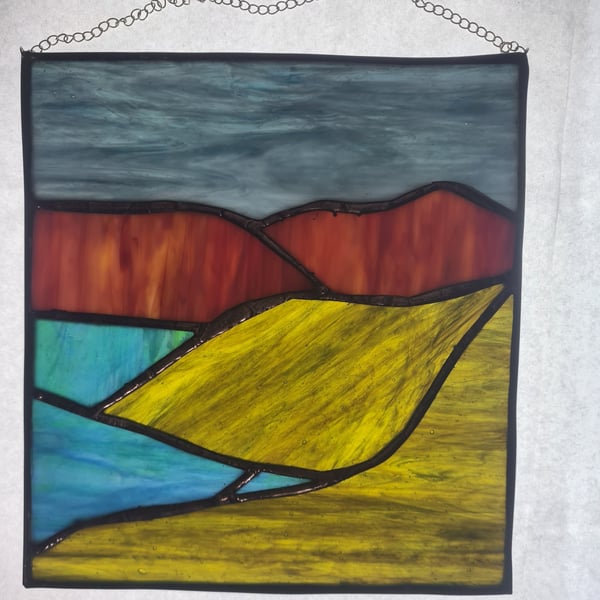 Stained glass landscape