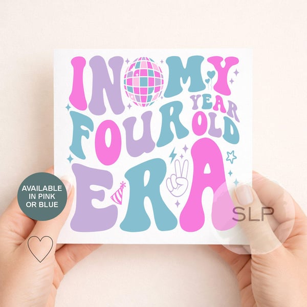 4th Birthday Card In My Four Year Old Era Trendy 4 Year Old Birthday Card