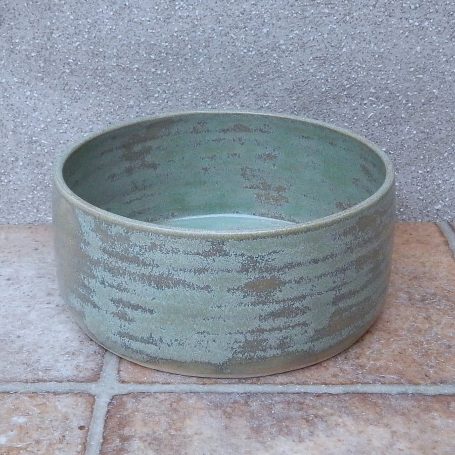 Large dog food water bowl dish handthrown stoneware pottery wheelthrown ceramic 