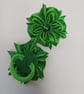 Forest Green Hair Slides with Rhinestone Centre - Elegant Satin Fabric Blooms - Image 10
