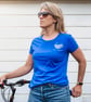 Woman's Organic Royal Blue cotton T-Shirt- Fill your cup top - Image 5
