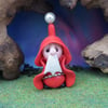 Gnome 'Nicholas' hiding in plain sight undercover Santa OOAK Sculpt Ann Galvin