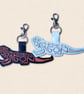Bearded Dragon Keyring - Reptile Silhouette Word Art Accessory