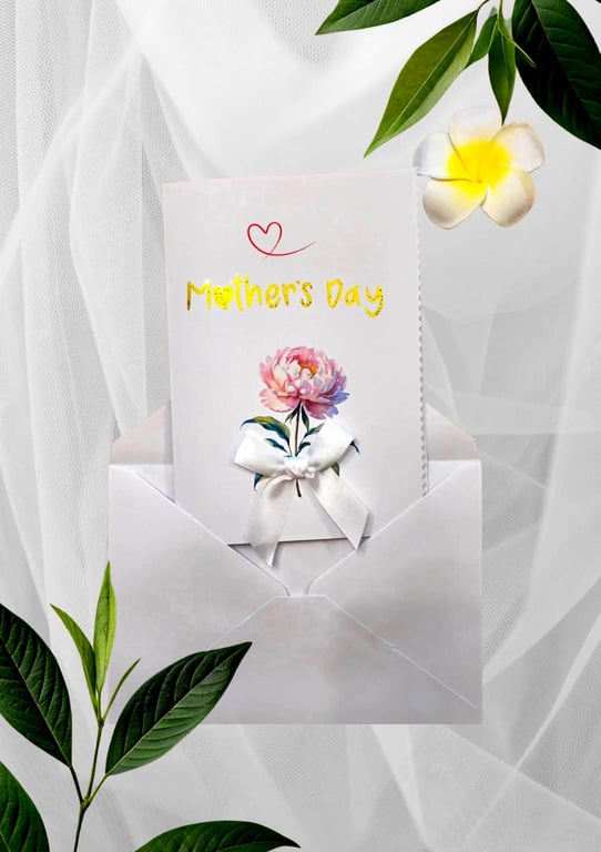 Handmade Mother's Day Card Floral Card for Mum Special Day Greeting Handmade Car