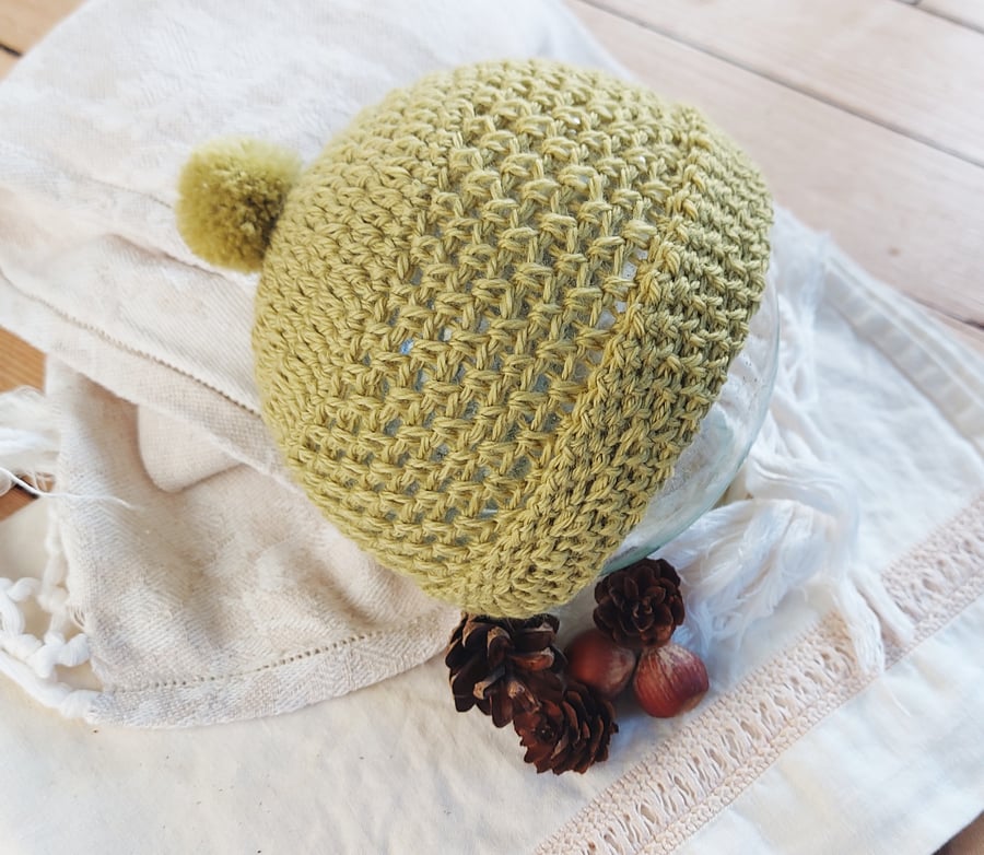 Baby Hat, 100% organic wool, 0-6 months