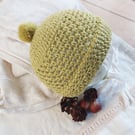 Baby Hat, 100% organic wool, 0-6 months