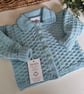 Baby Sea Blue Hand Knitted Jacket 0-6 months size 