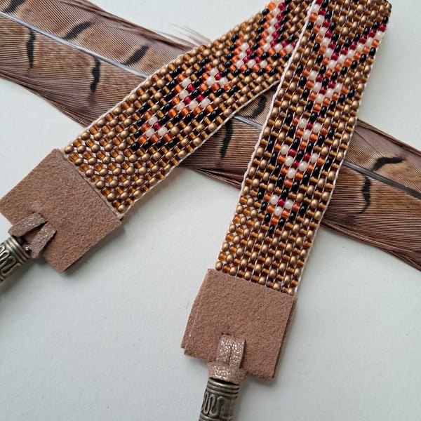 Beaded loom bracelet or Anklet 