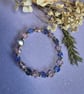 Champagne and blue crystal beaded bracelet
