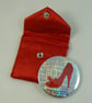 Red shoe pocket mirror with pouch - Image 4
