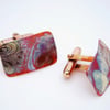 Pattern Etched Copper Cufflinks