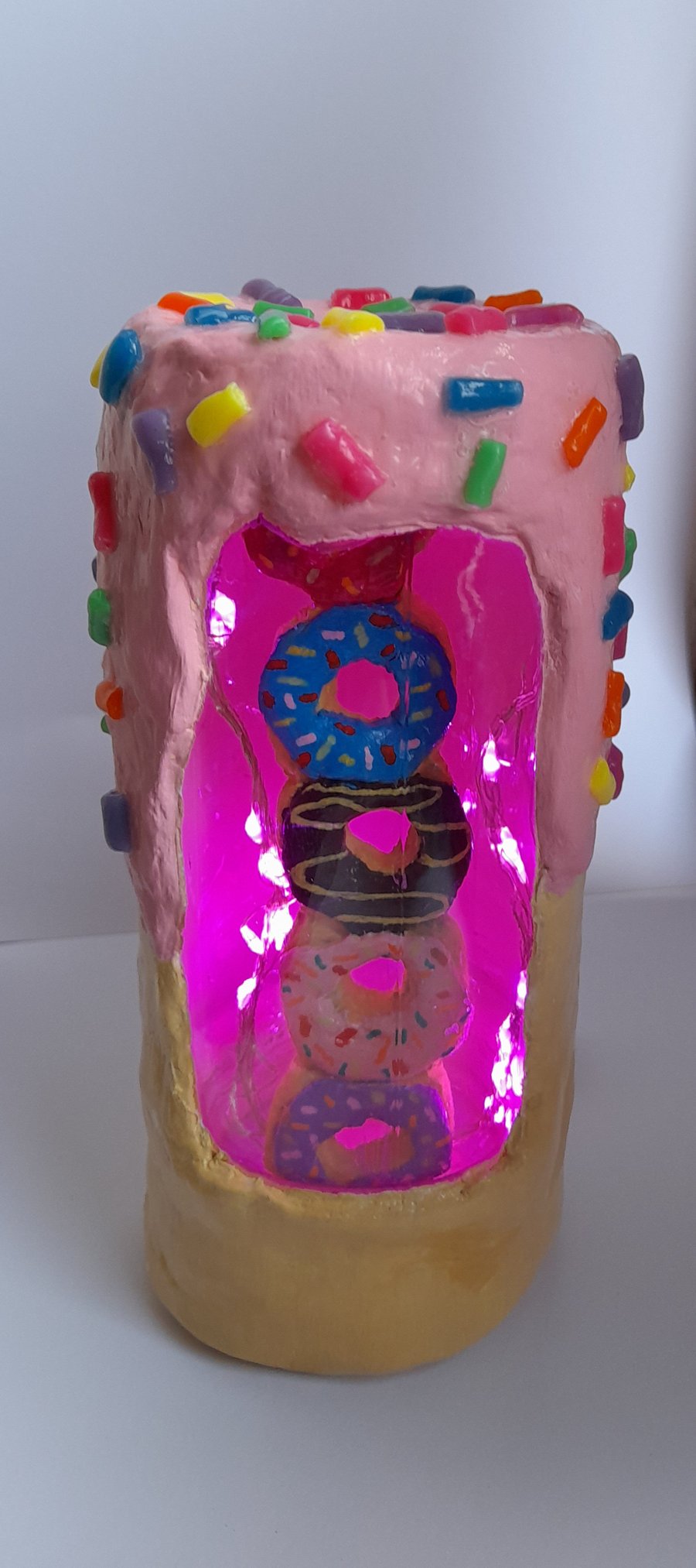 Sweet Pink Icing Donut Lamp