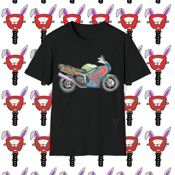 CBR6 1 Flame Fairing Unisex Softstyle Tshirt by Bikabunny