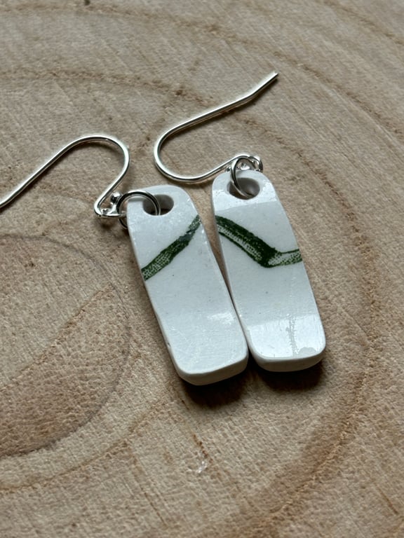 Handmade Ceramic Earrings One of a Kind Eco Friendly Gifts sterling silver 