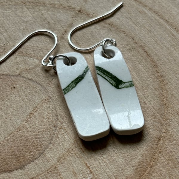 Handmade Ceramic Earrings One of a Kind Eco Friendly Gifts sterling silver 