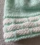 Aqua coloured baby’s hat with a cream border - Image 3