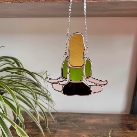 Yoga Meditation Pose - Reverse in stained glass