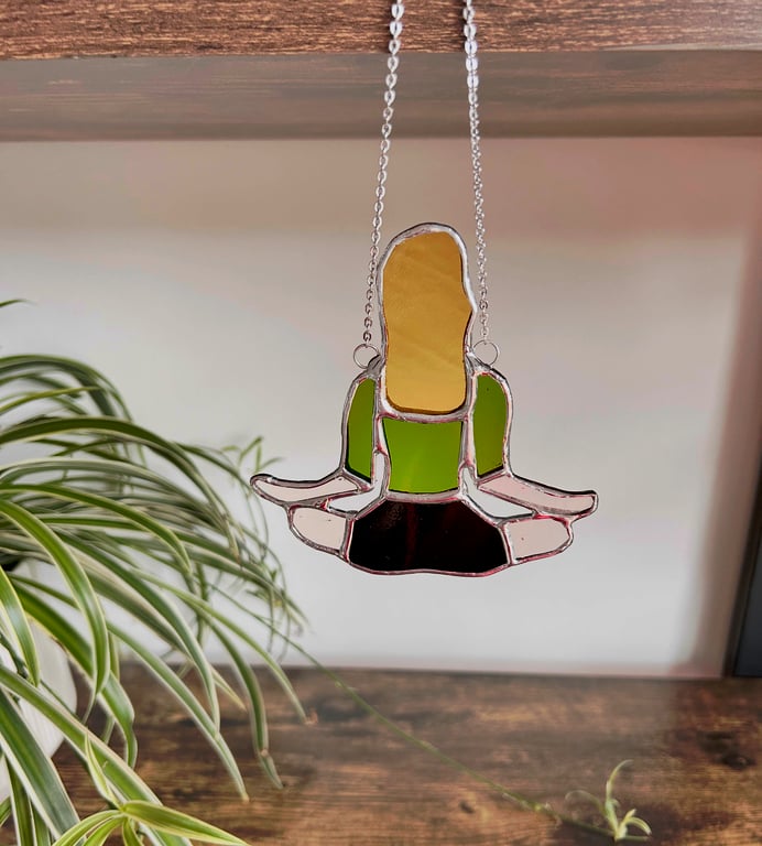 Yoga Meditation Pose - Reverse in stained glass