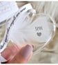 Son Memorial Feather Bauble, In Memory of Son, Heart Glass Christmas Ornament, R