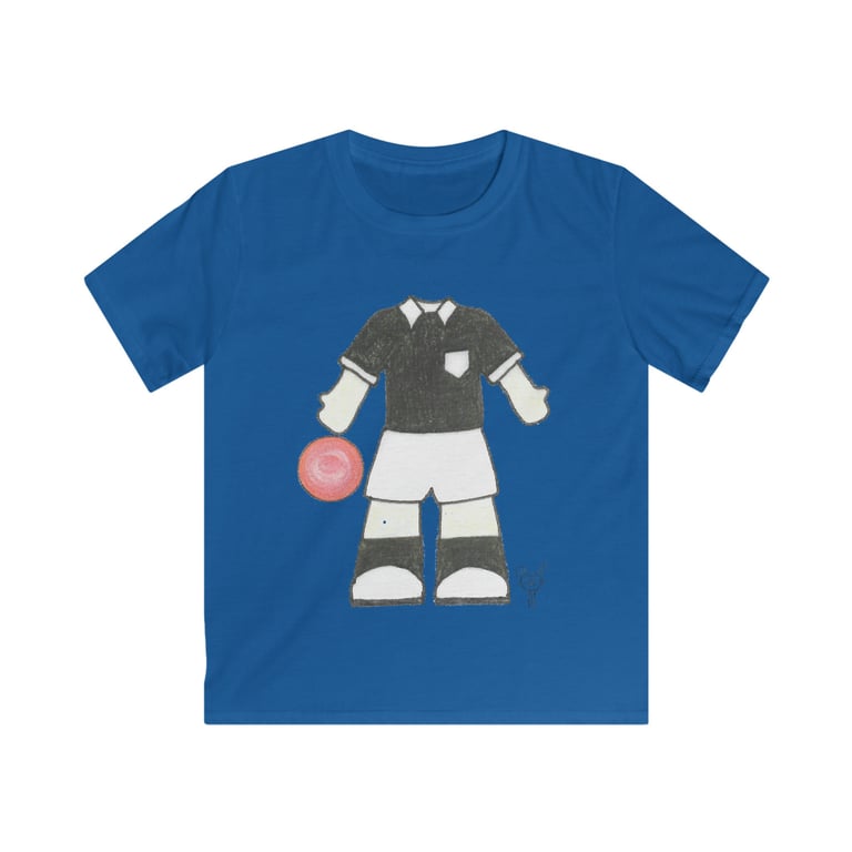 Referee Football Rugby Soccer Sports Outfit Kids Childs Softstyle Tshirt by Bika