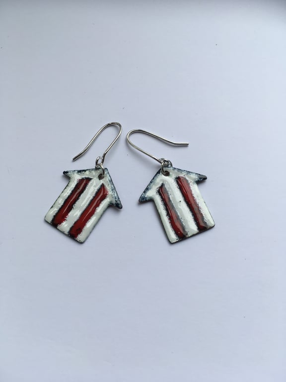 Hand Enamelled Broad Stripe Earrings 