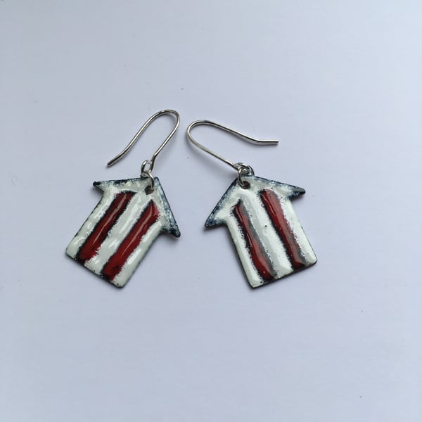 Hand Enamelled Broad Stripe Earrings 