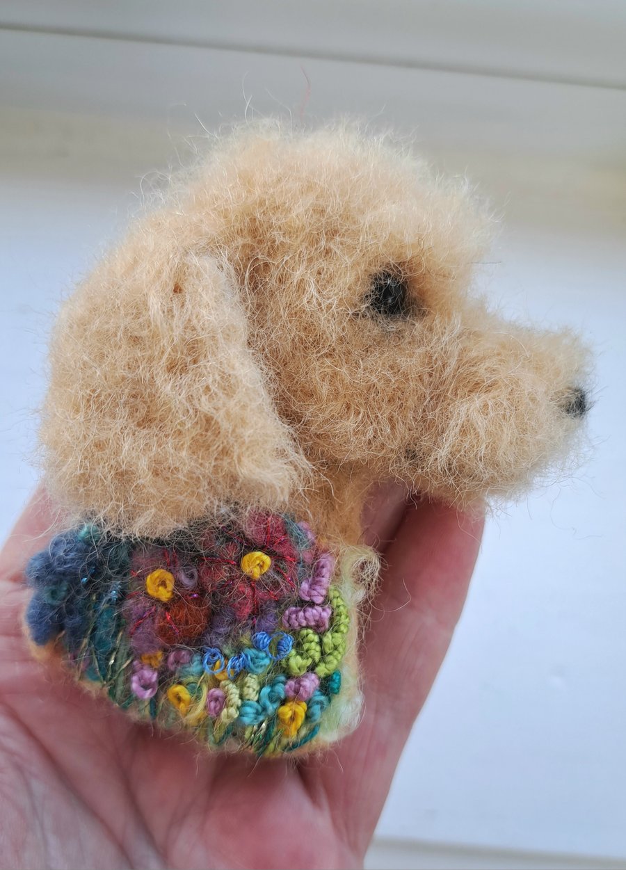 Needle Felted Cockapoo Brooch