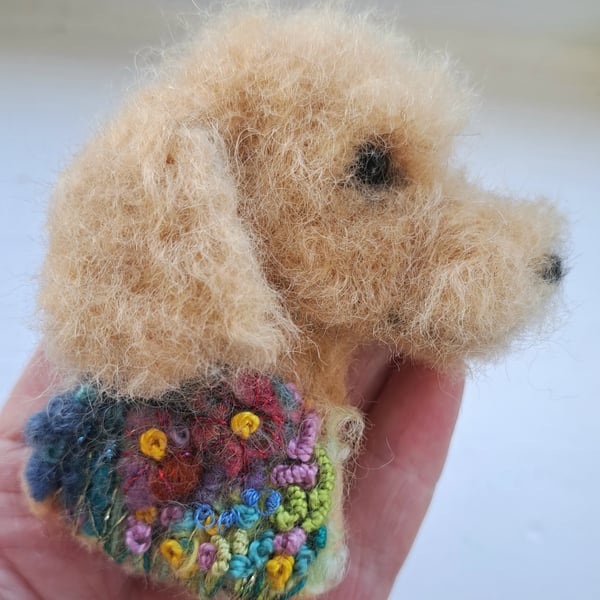 Needle Felted Cockapoo Brooch