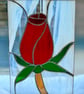 Stained glass red rose on white background - Image 2