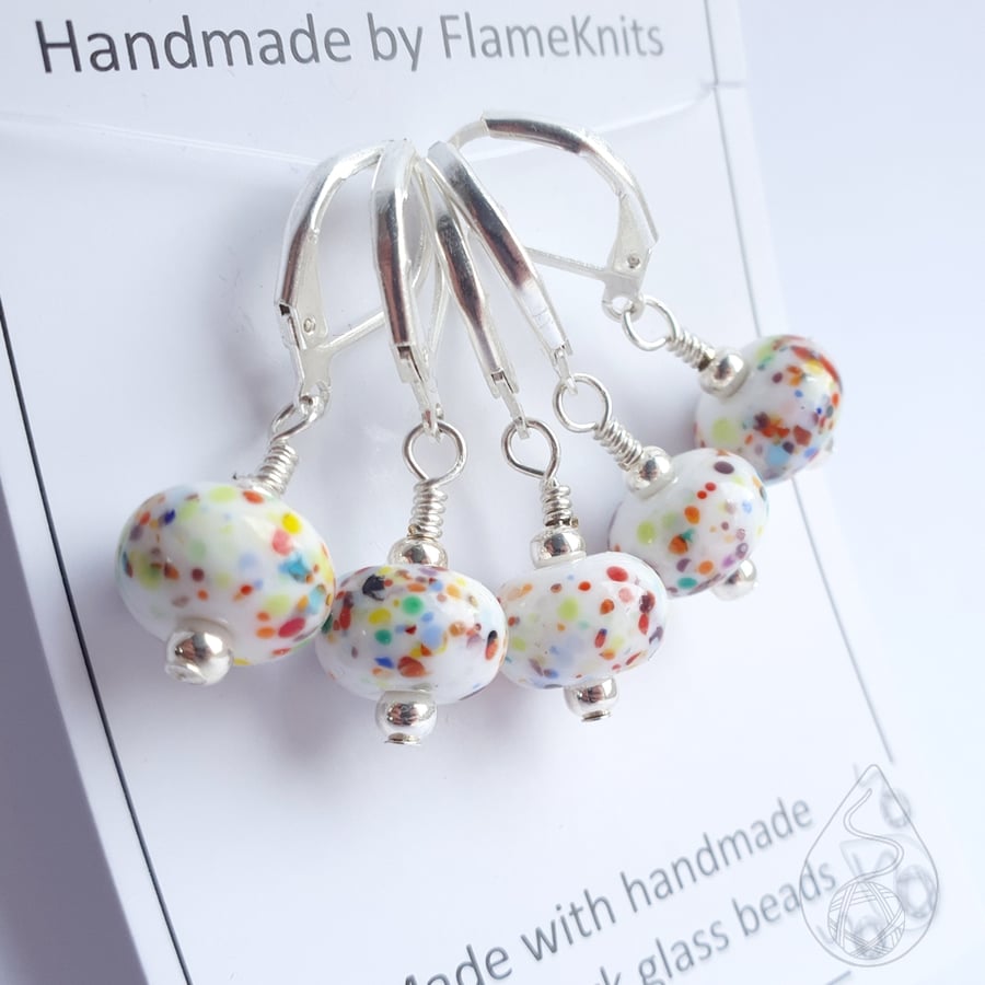 Lampwork Stitch Markers - Bench Sweepings