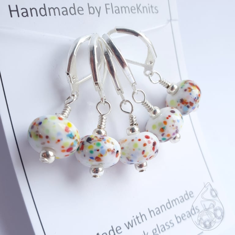 Lampwork Stitch Markers - Bench Sweepings