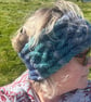 Hand knitted, lined headband featuring Celtic design ROCK POOL  - Image 6
