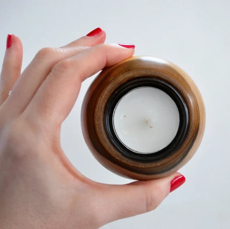 Tea light candle holder - single - wooden - han... - Folksy