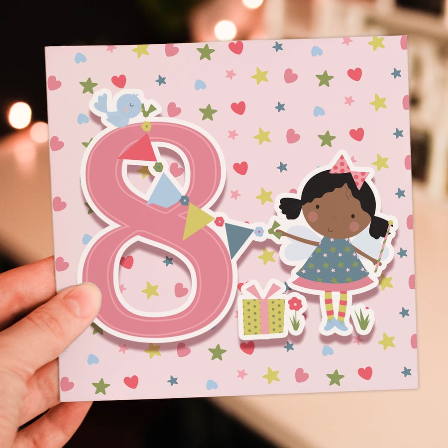 8th birthday card: Fairy