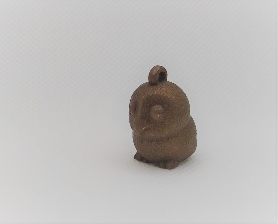 Bronze Metal Owl Charm symbol of intuition, knowledge and wisdom Key Fob