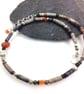 Silver, jasper and carnelian necklace