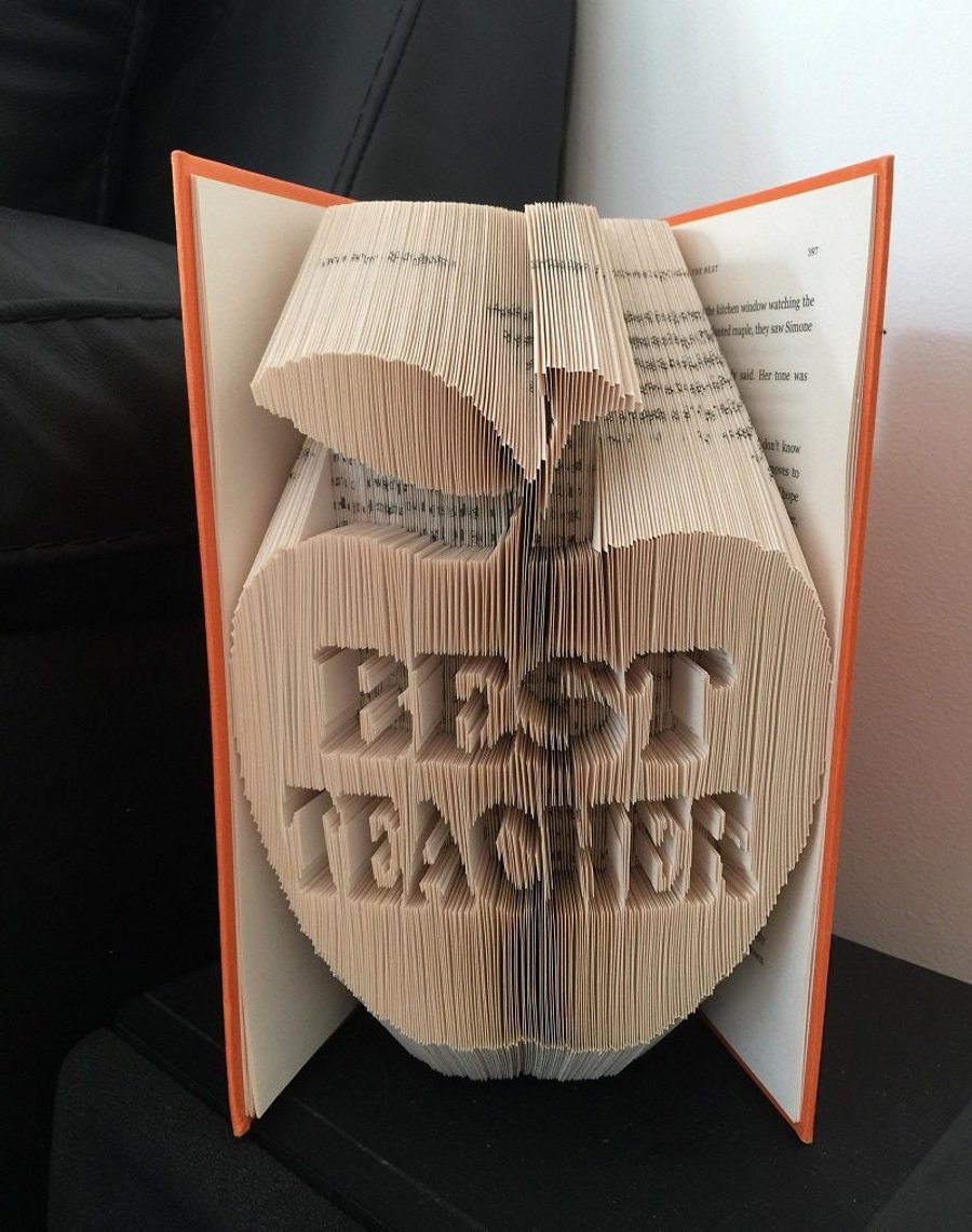 Best Teacher Apple 1 COMBI Book Folding Pattern - EMAILED PDF PATTERN