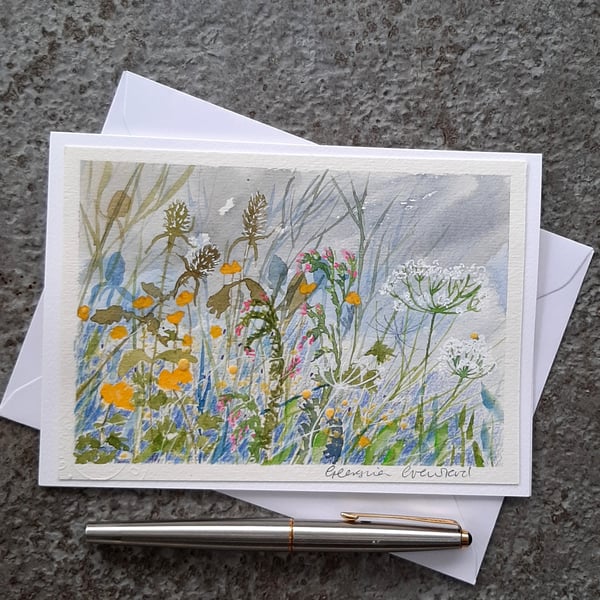 Floral Card. Wildflower Melange. Blank Card