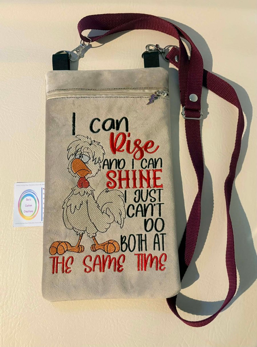 Embroidered I can rise and shine................