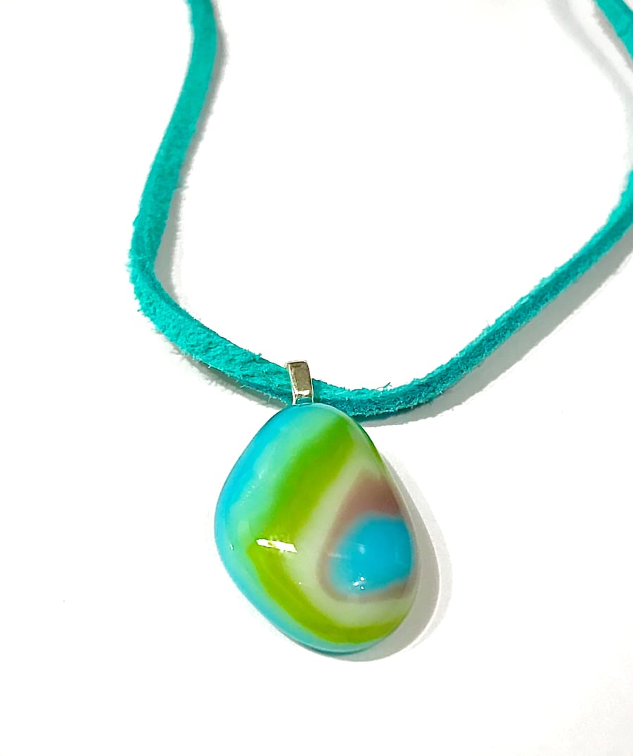 Spring Swirls Glass Pendant