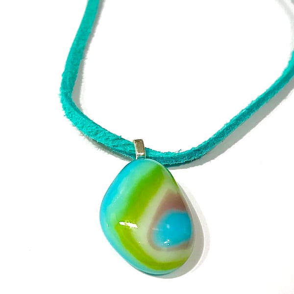 Spring Swirls Glass Pendant