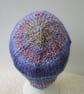 Ombre blue stripey chunky beanie hat for an adult - Image 4
