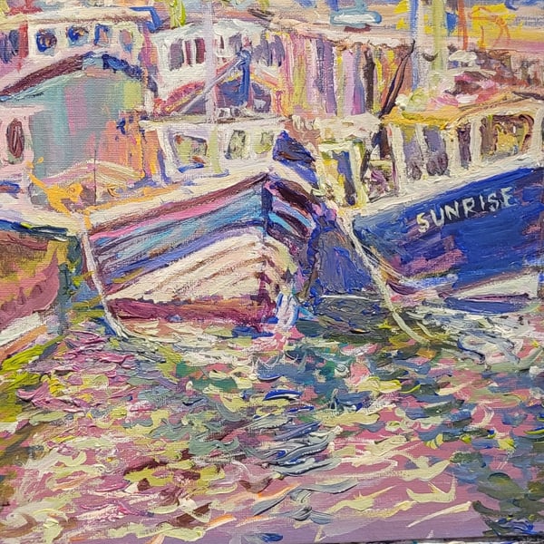 Sunrise Harbour painting 