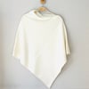 Soft Merino Lambswool Cream White Wrap Poncho